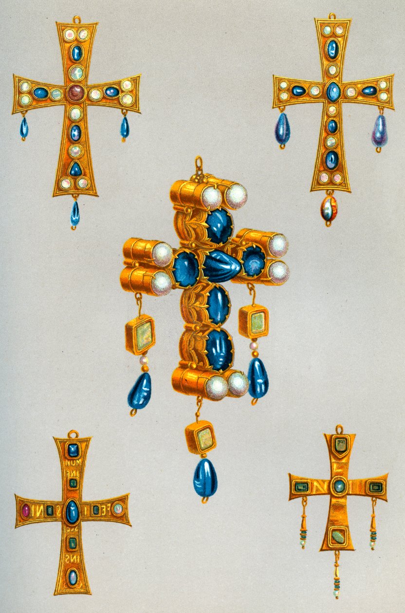 Goottien kuninkaan kultaiset ristit, 7. vuosisata, 1870 tekijältä Franz Kellerhoven