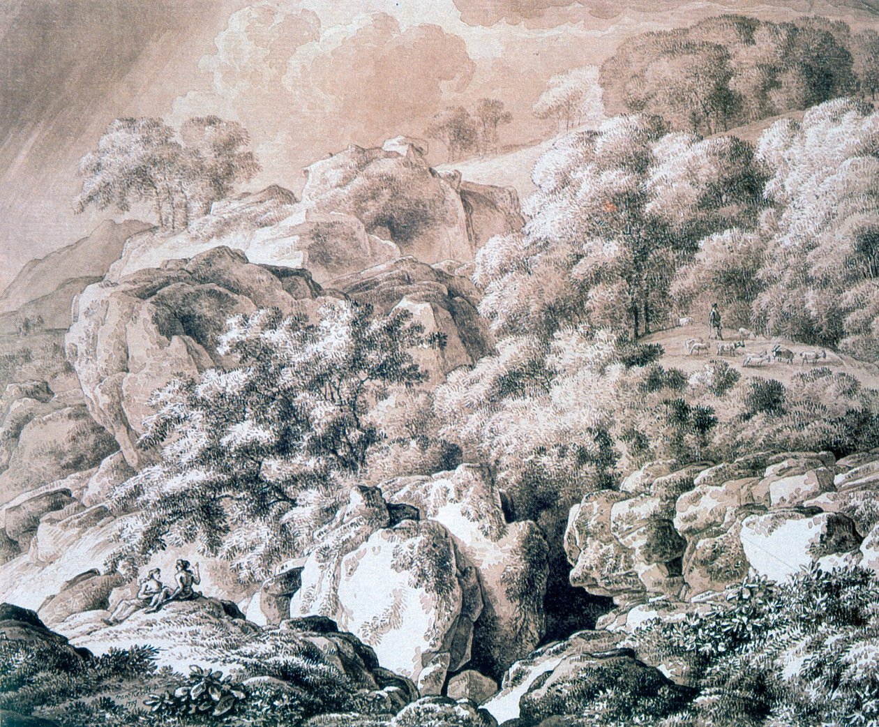 Metsämaisema, 1799 tekijältä Franz Kobell