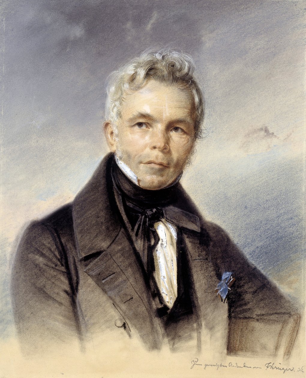 Muotokuva Karl Friedrich Schinkelistä (1781-1841), preussialaisesta taidemaalarista ja arkkitehdista - kirjoittanut Krueger, Franz (1797-1857) tekijältä Franz Krüger