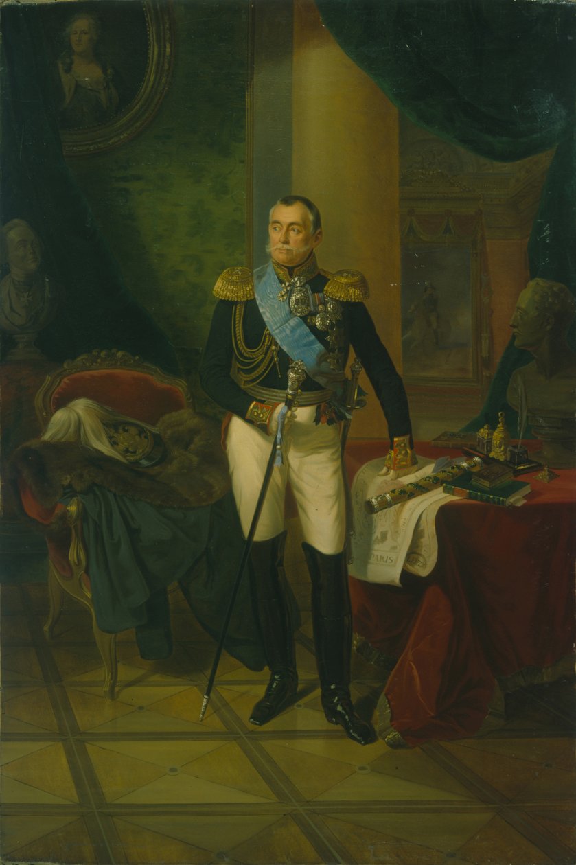 Prinssi Pjotr Volkonskin muotokuva 1776-1852, 1850 tekijältä Franz Krüger