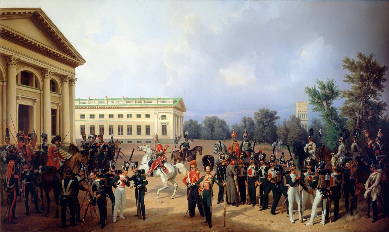 Venäjän keisarillinen kaarti Tsarskoje Selossa vuonna 1832, 1841. tekijältä Franz Krüger
