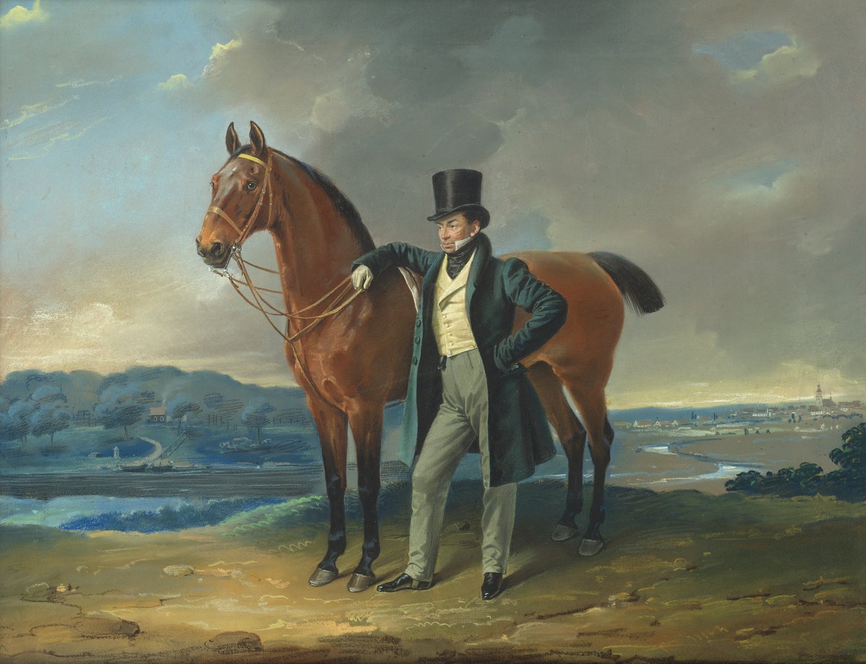 Wilhelm Christian Benecke von Groditzberg, 1828 (pastelli kankaalle asetettu paperille) tekijältä Franz Krüger