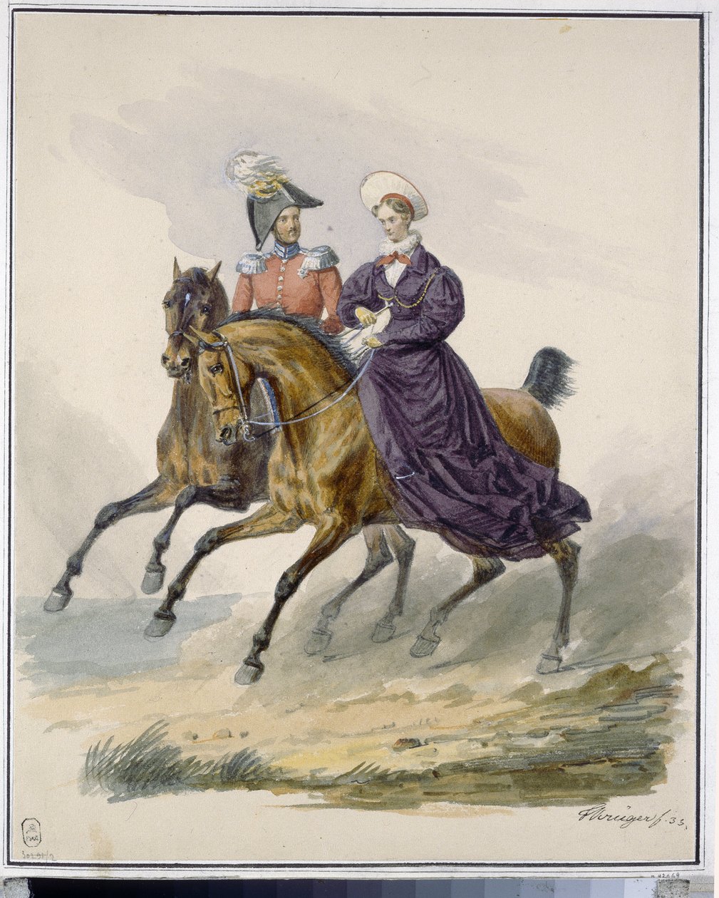 Keisari Nikolai I (1796-1855) ja keisarinna Aleksandra Fedorovna (s. Charlotte of Preussia tekijältä Franz Krüger