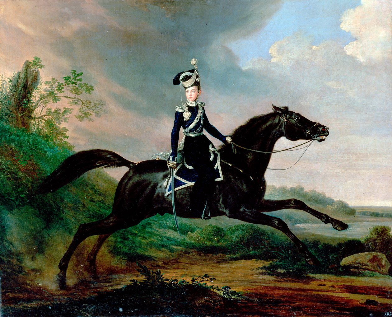 "Suurprinssi Aleksanteri Nikolajevitšin ratsastusmuotokuva", 1818-1881, 1832. tekijältä Franz Kruguer