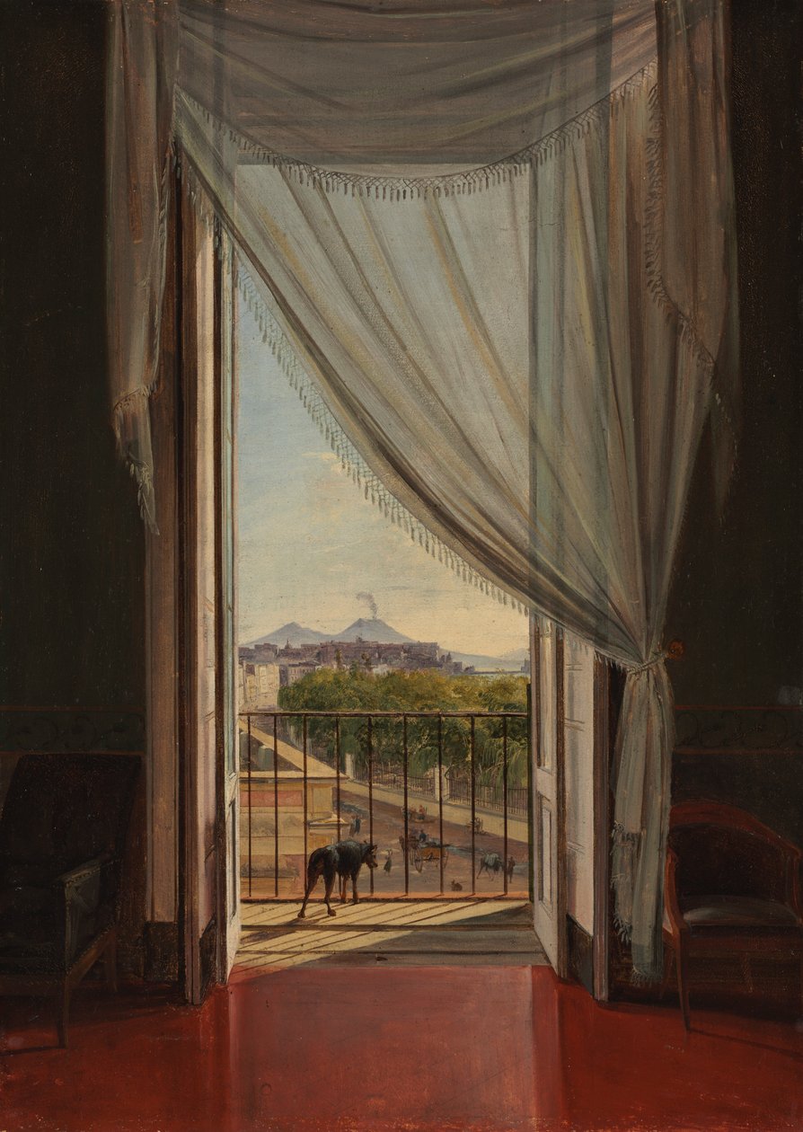 Näkymä Napoliin ikkunan läpi, 1824. tekijältä Franz Ludwig Catel