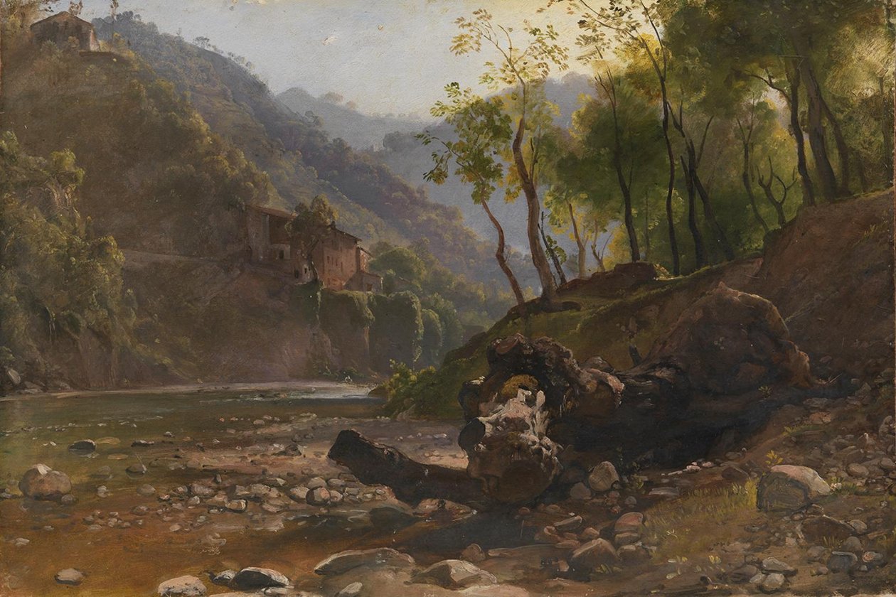 Näkymä metsäiselle joelle tekijältä Franz Ludwig Catel