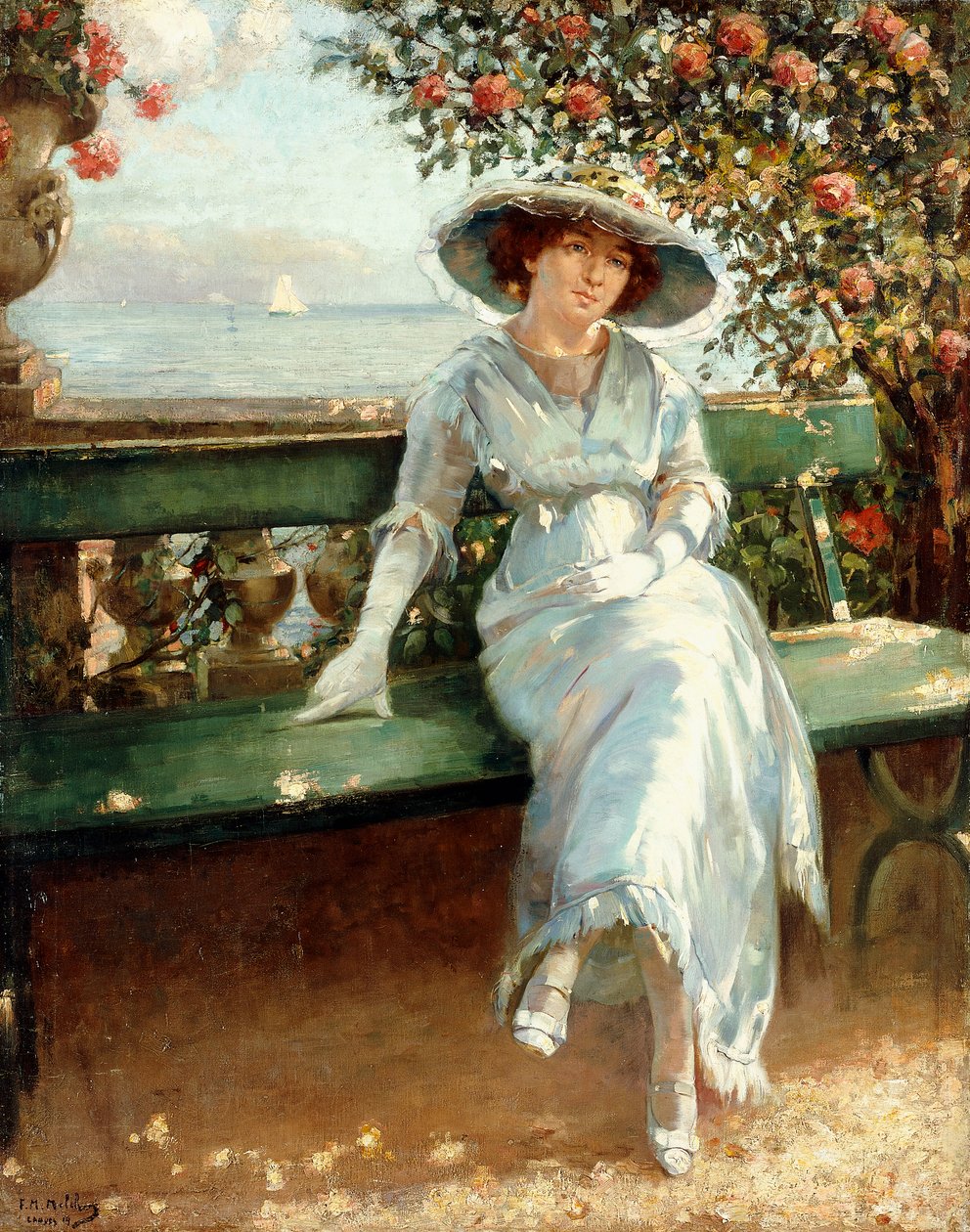 Iltapäivä meren rannalla, Cannes tekijältä Franz M. Melchers