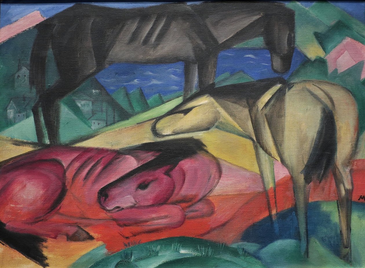 1913 Franz Marc Kolme hevosta II tekijältä Franz Marc