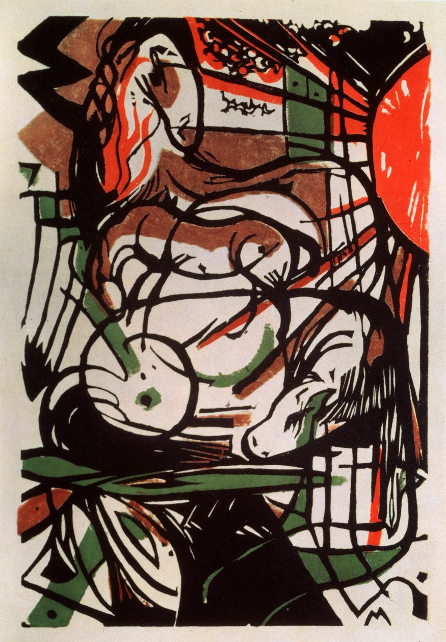 Varsan syntymä, 1913 tekijältä Franz Marc