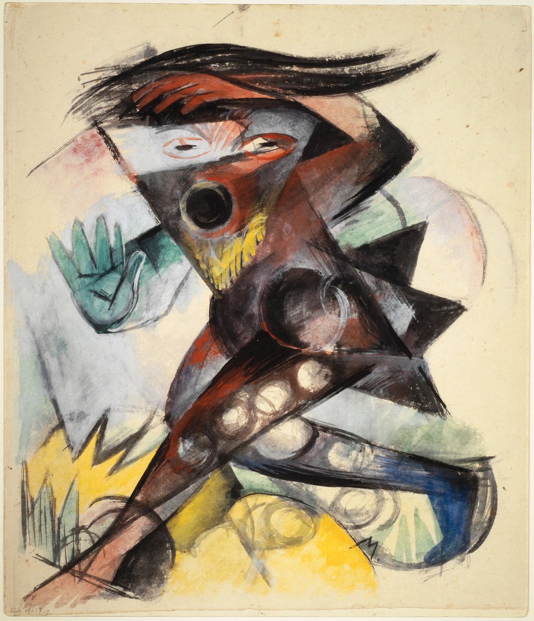 Caliban. William Shakespearen hahmo Myrskyyn, 1914. tekijältä Franz Marc