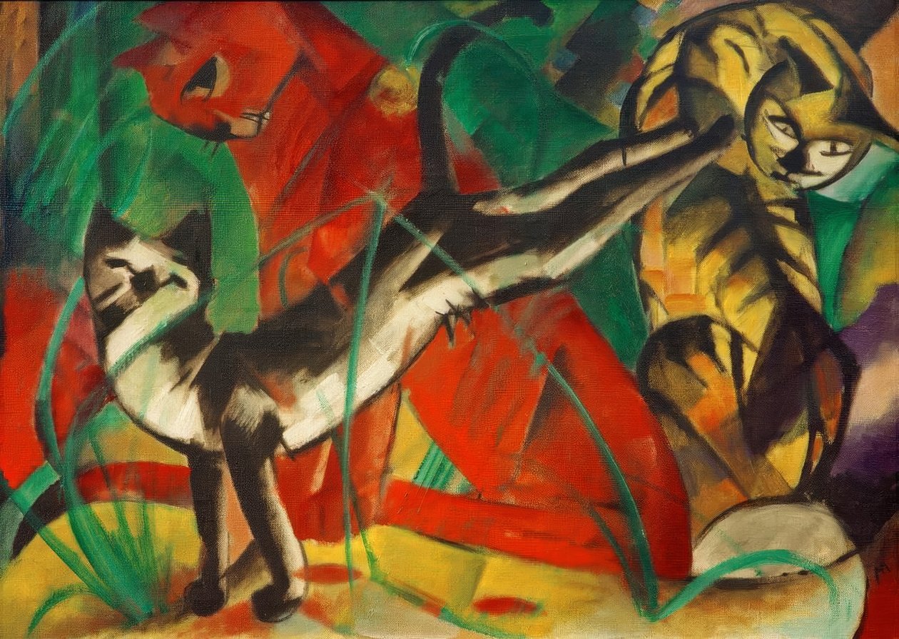 Drei Katzen tekijältä Franz Marc