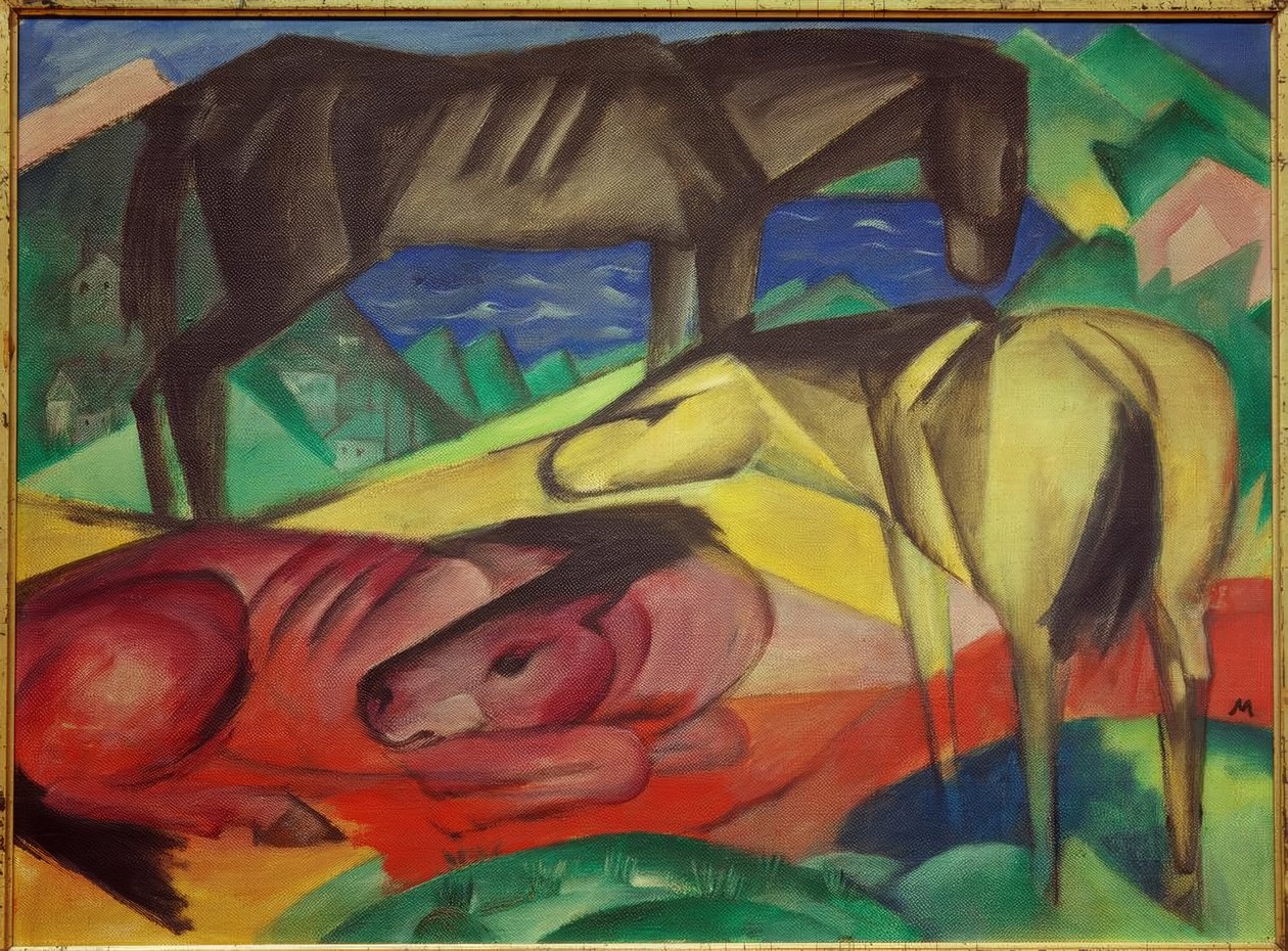 Drei Pferde II tekijältä Franz Marc