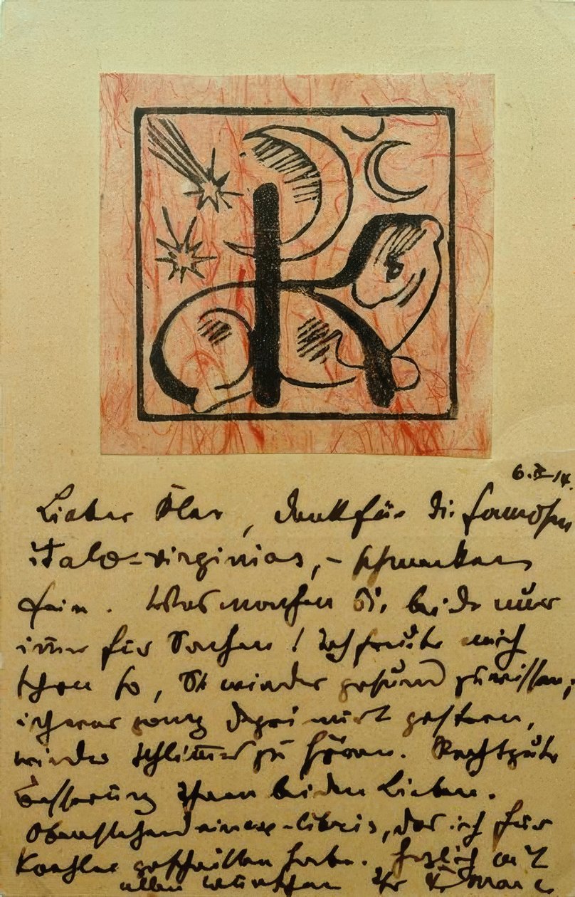 Exlibris Bernhard Koehler tekijältä Franz Marc
