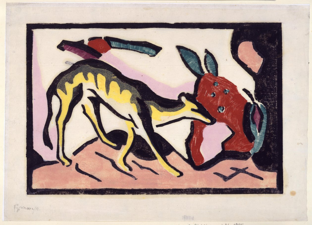 Fabeltier (Beilage zur Luxusausgabe des Almanachs Der Blaue Reiter) tekijältä Franz Marc