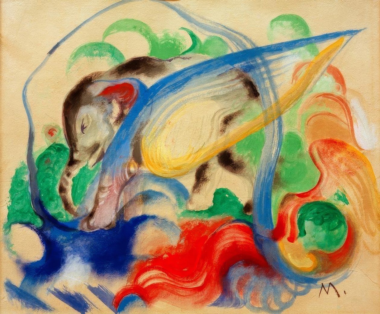 Fabeltier (Grauer Elefant) tekijältä Franz Marc