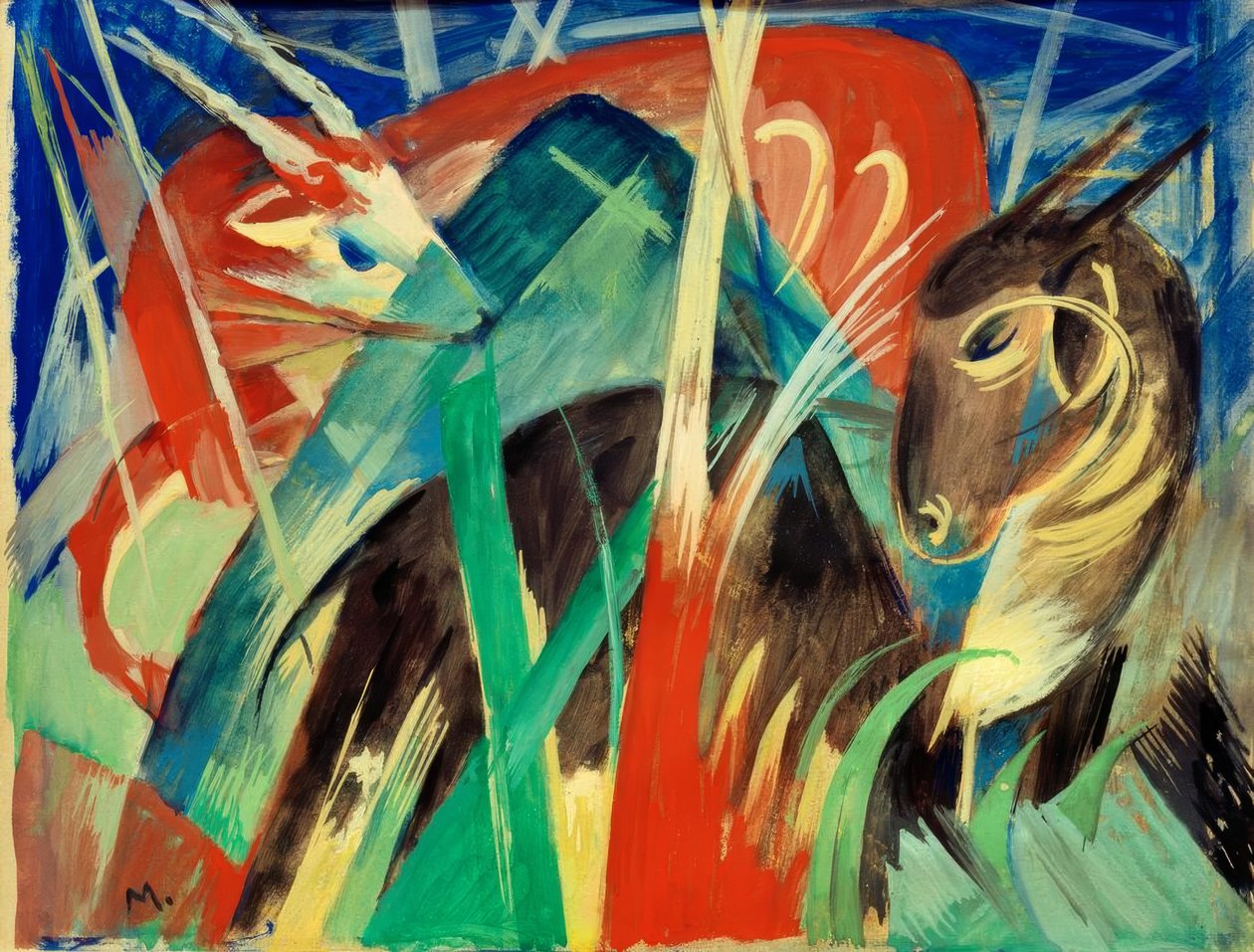 Fabeltiere I (Tierkompositio I) tekijältä Franz Marc
