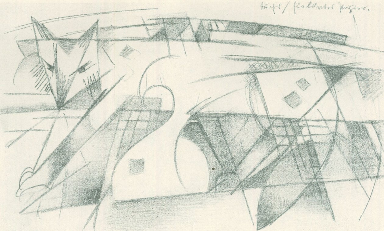 Fox / värilliselle paperille tekijältä Franz Marc