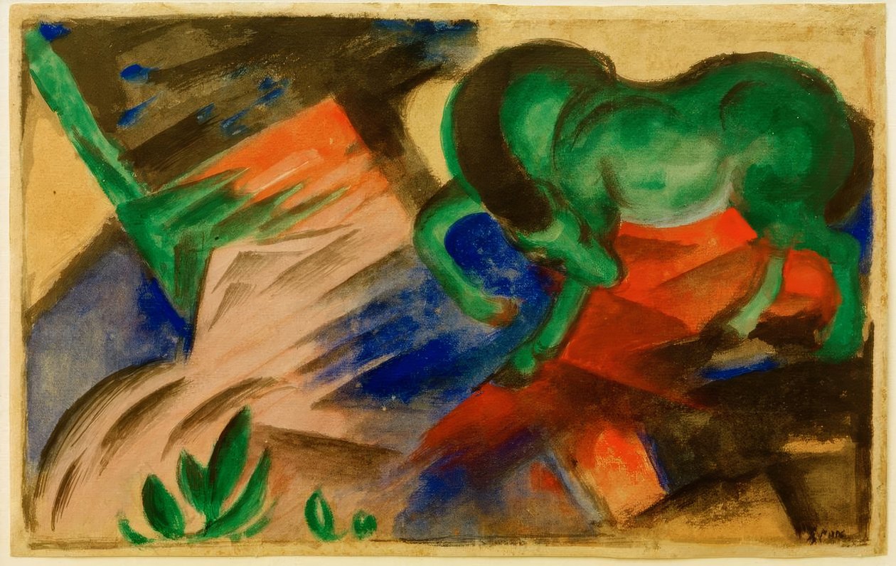 Grünes Pferd tekijältä Franz Marc