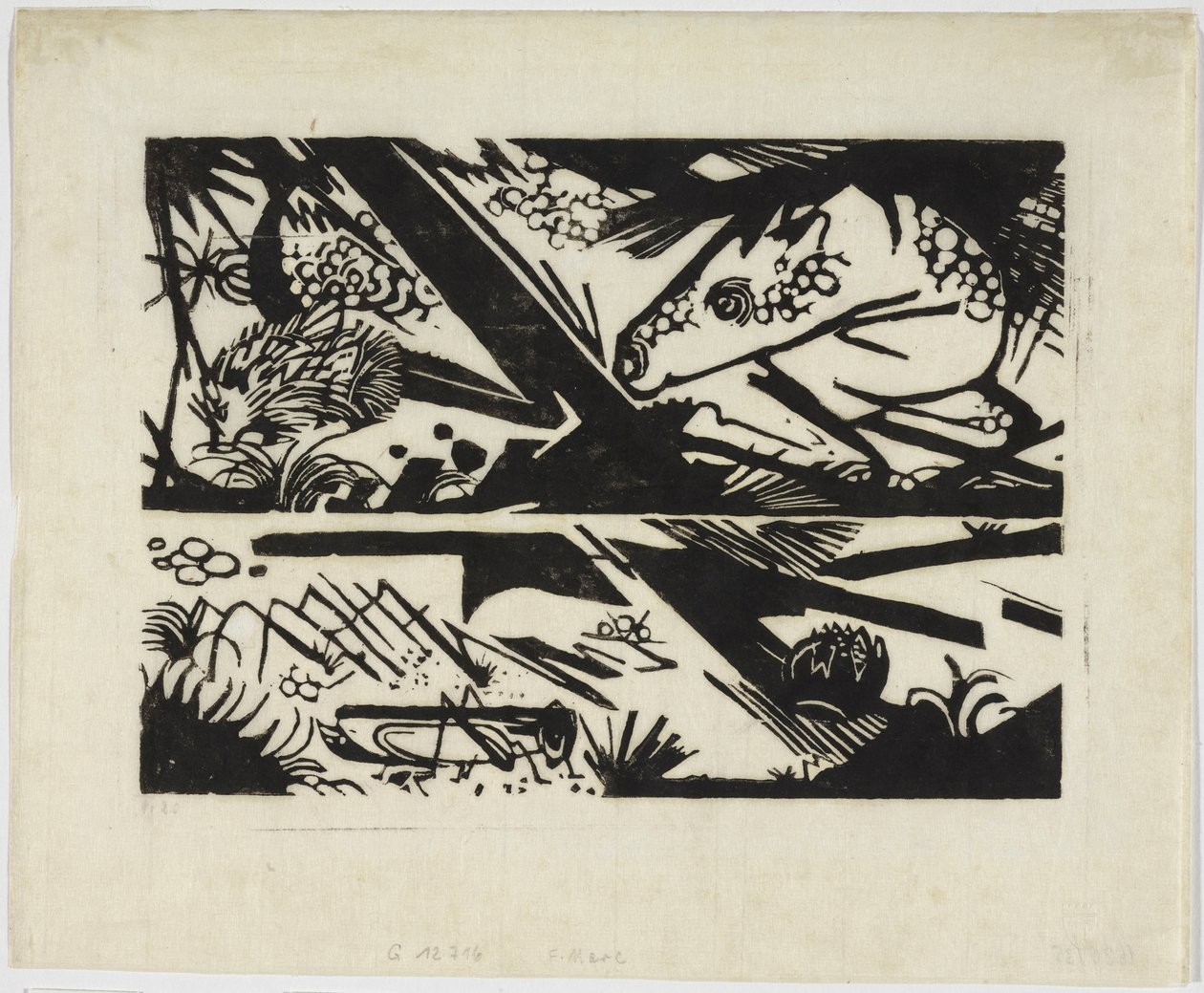 Hevonen ja siili tekijältä Franz Marc