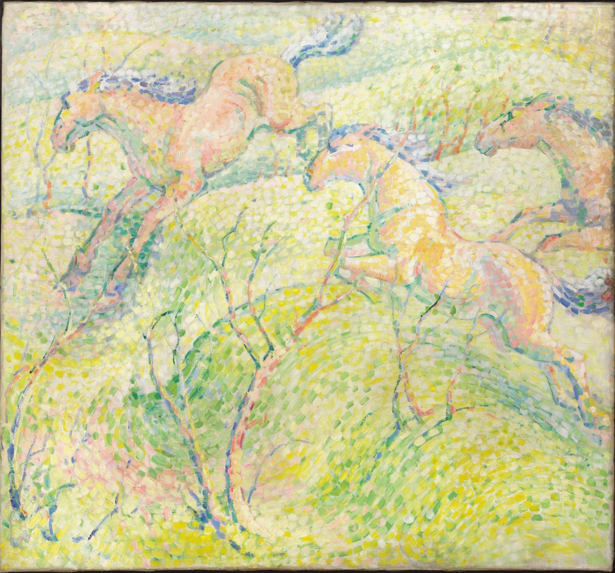 Hyppyhevoset, 1910 tekijältä Franz Marc
