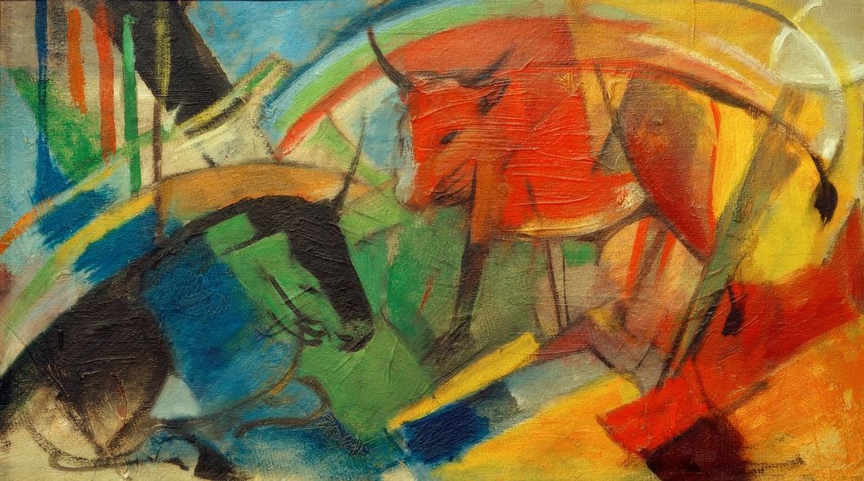 Pieni kuva karjan kanssa tekijältä Franz Marc