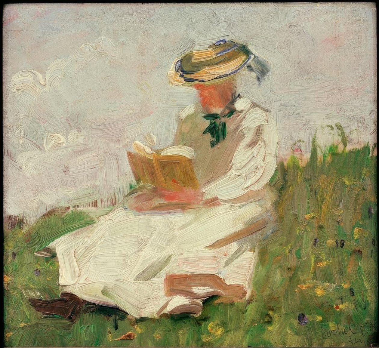 Lesende Frau im Grünen tekijältä Franz Marc
