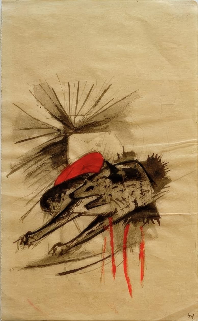 Liegende Hyäne (Liegender Wolf) tekijältä Franz Marc