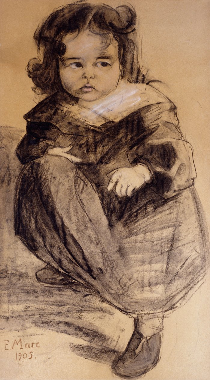 Pieni tyttö valkokaulus, 1905 tekijältä Franz Marc