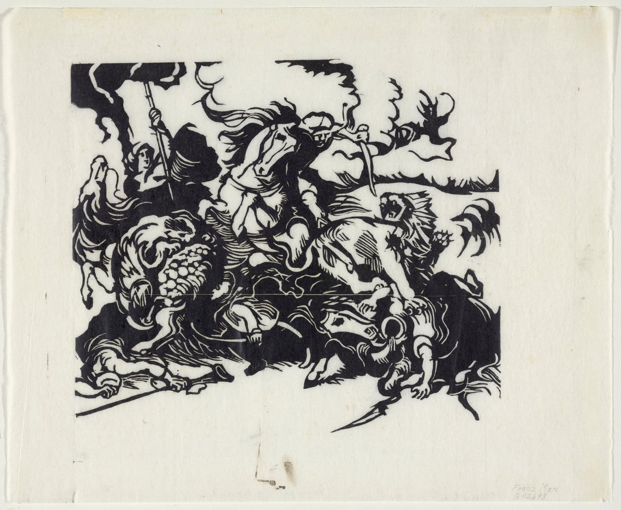 Leijona metsästää Delacroixin perässä tekijältä Franz Marc