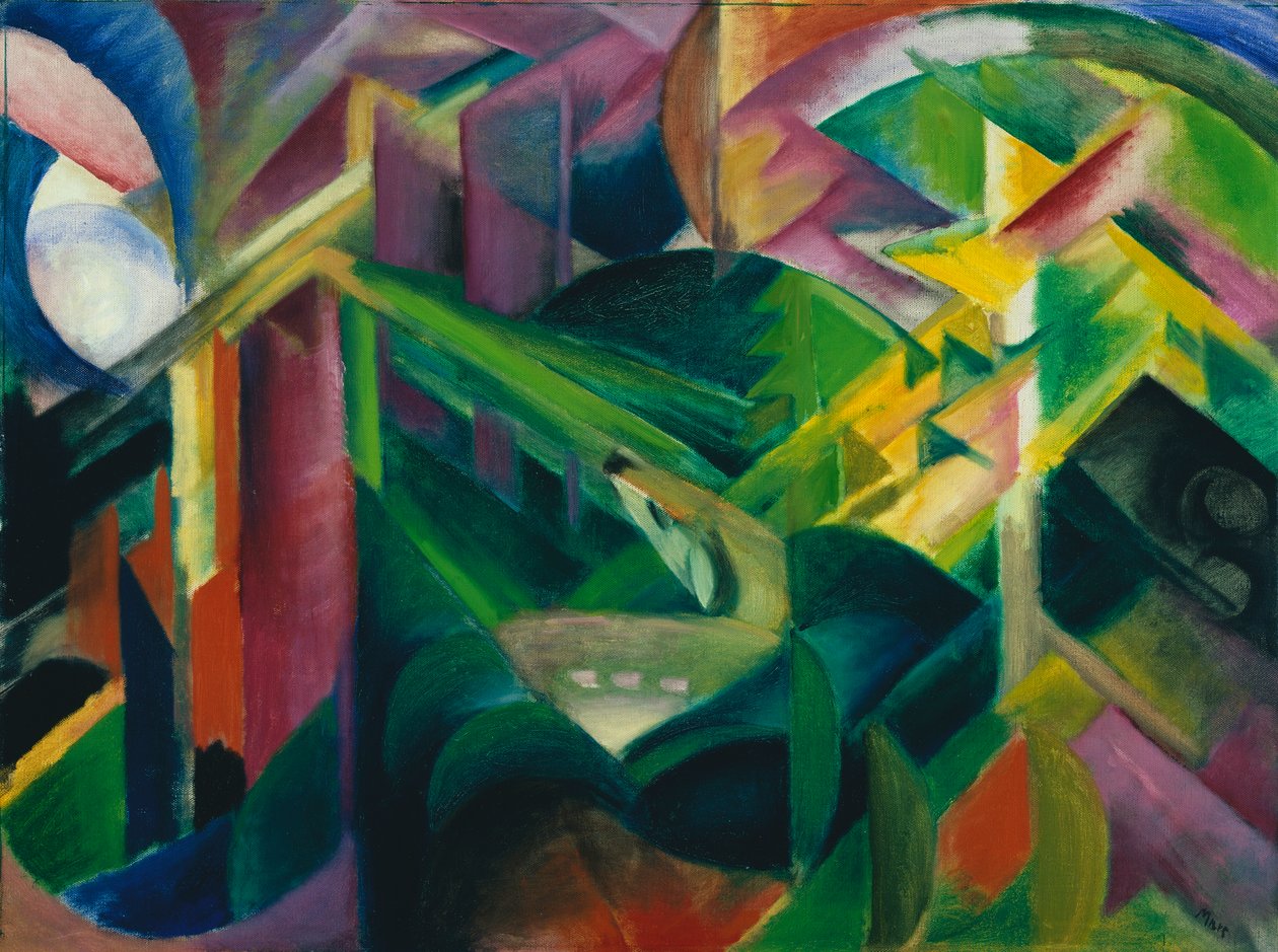 Hirvi luostarin puutarhassa tekijältä Franz Marc
