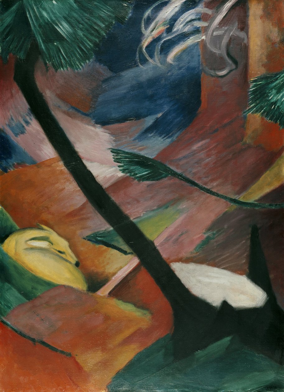 Hirvi metsässä II tekijältä Franz Marc