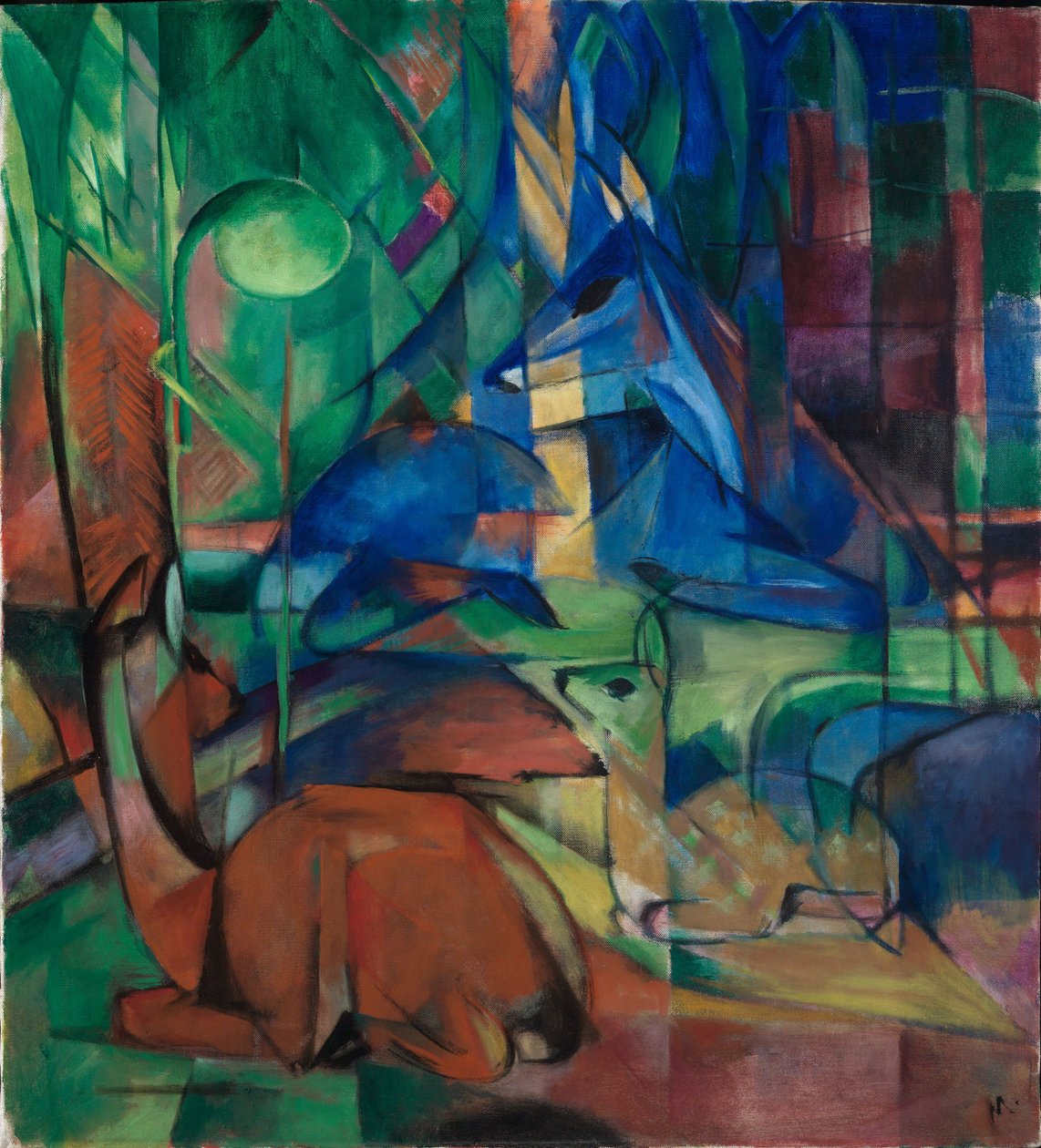 Metsäkauriita metsässä II tekijältä Franz Marc