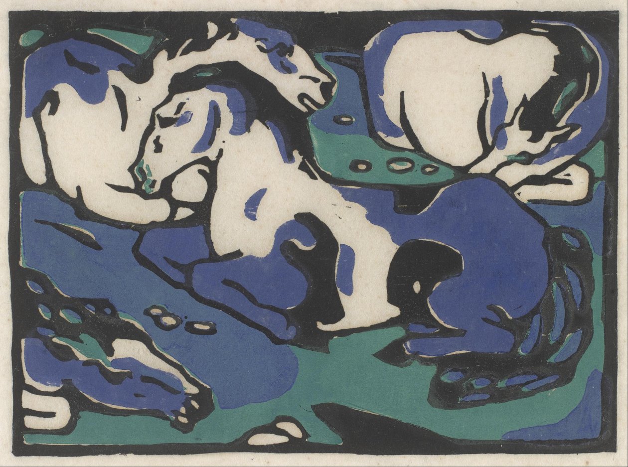 Lepäävät hevoset tekijältä Franz Marc