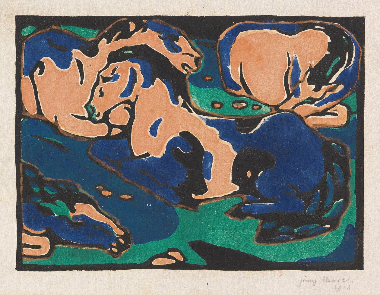 Lepohevoset, 1911-1912. tekijältä Franz Marc