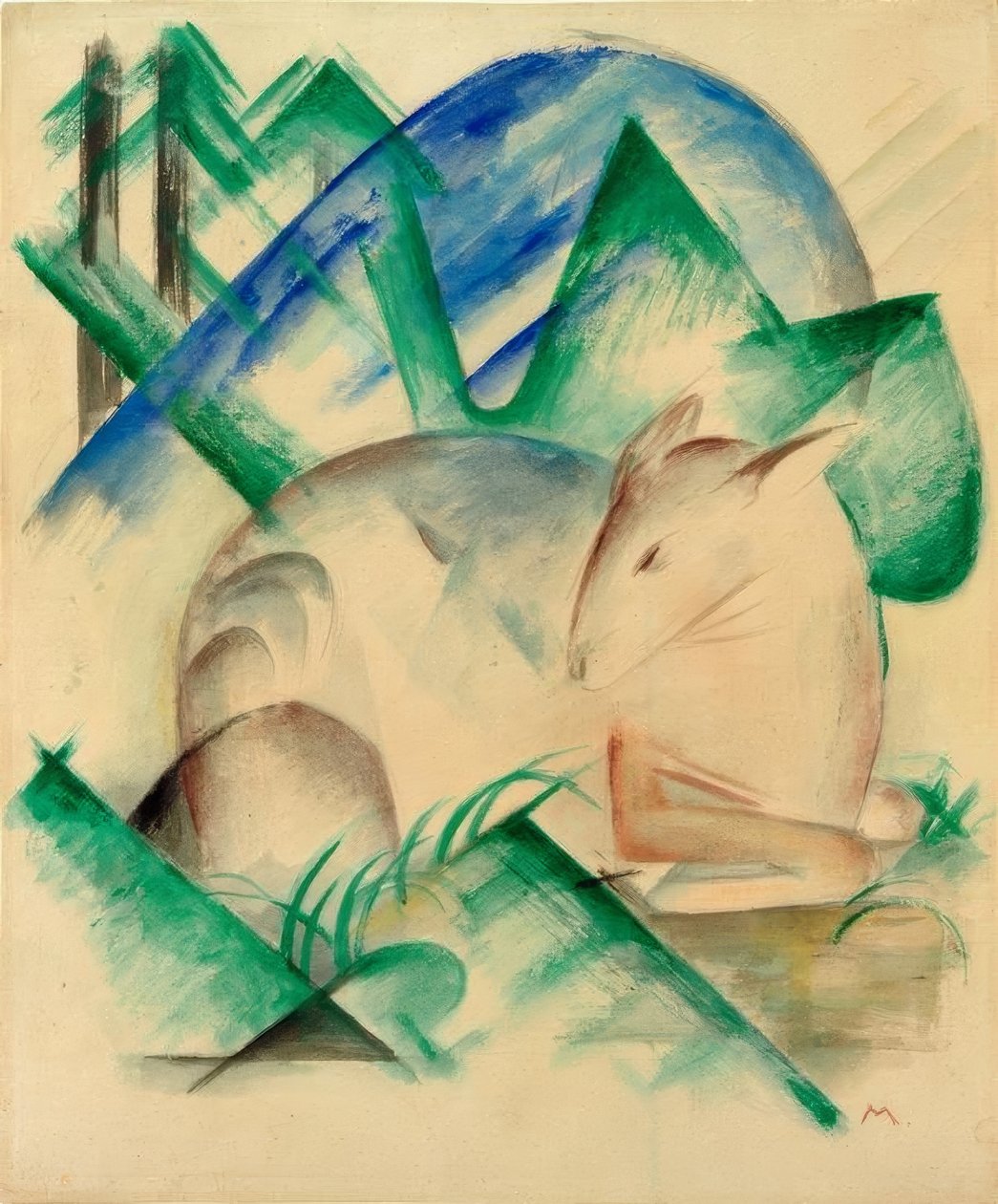 Punahirvi (Sleeping deer) tekijältä Franz Marc