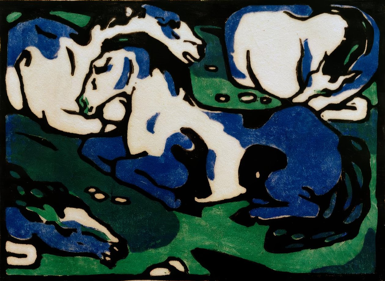Ruhende Pferde tekijältä Franz Marc