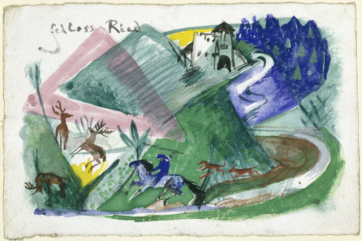 Riedin linna (postikortti Else Lasker-Schülerille) tekijältä Franz Marc