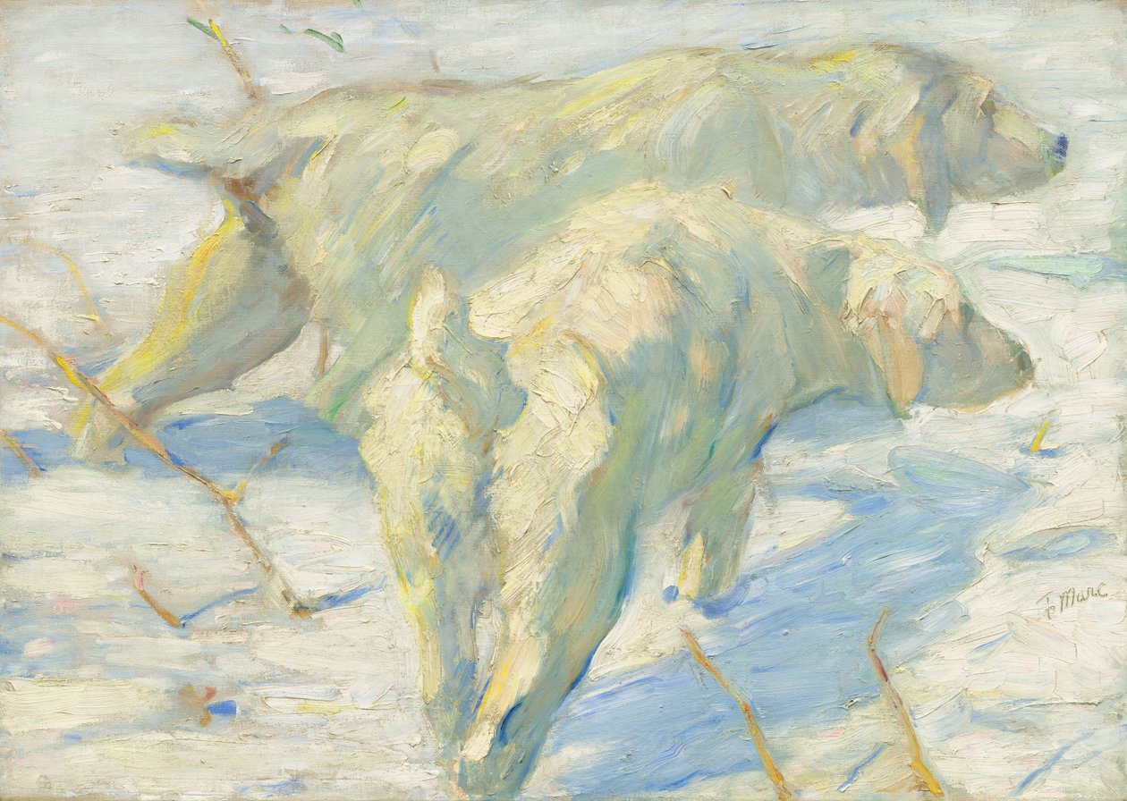 Siperian koirat lumessa, 19091910. tekijältä Franz Marc