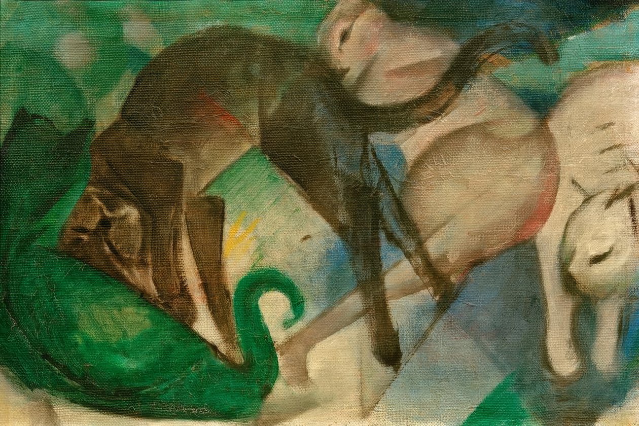 Spielende Katzen (Katzenbild) tekijältä Franz Marc