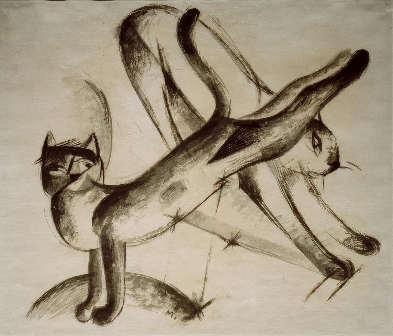 Spielende Katzen tekijältä Franz Marc