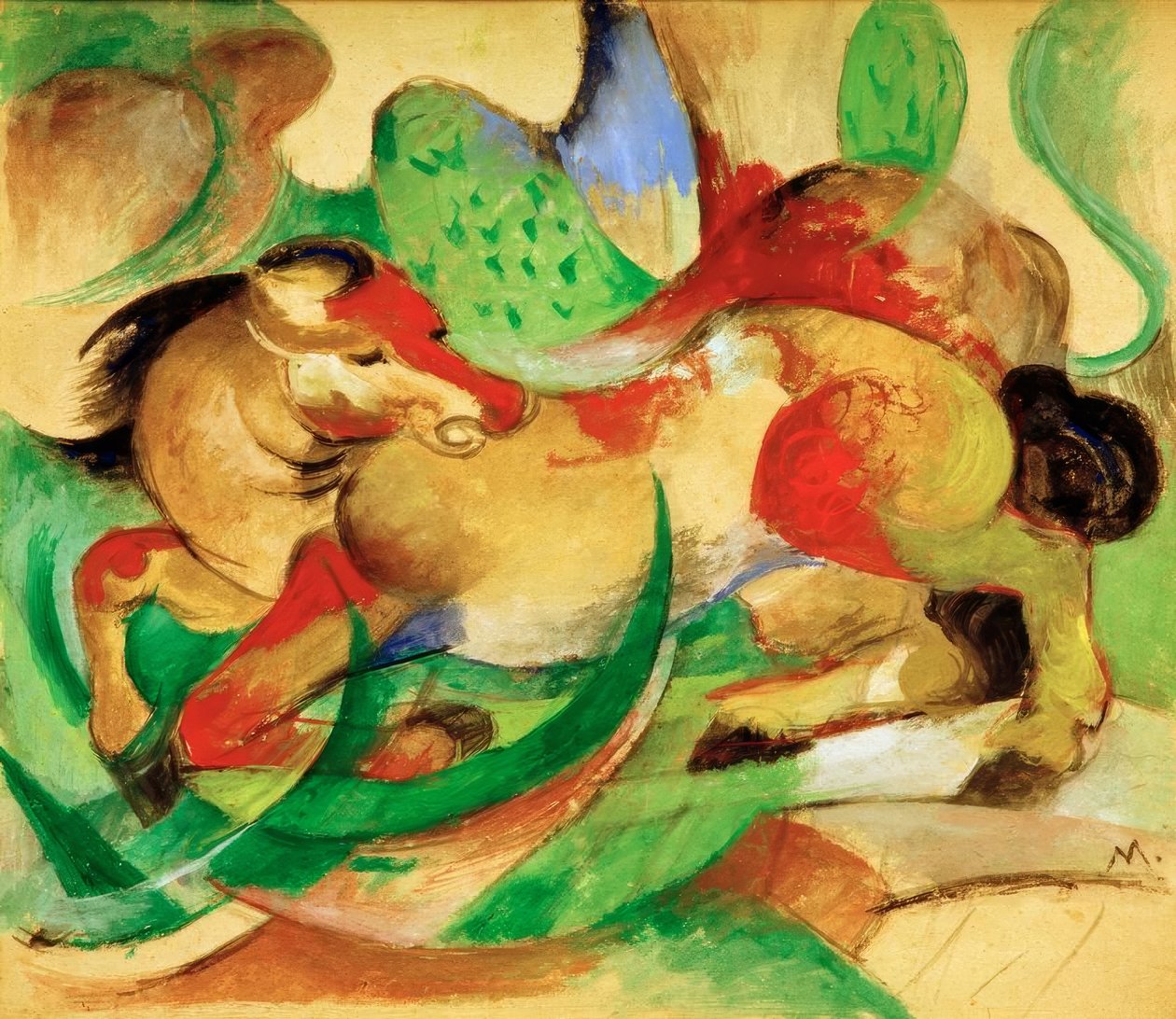 Springendes Pferd tekijältä Franz Marc