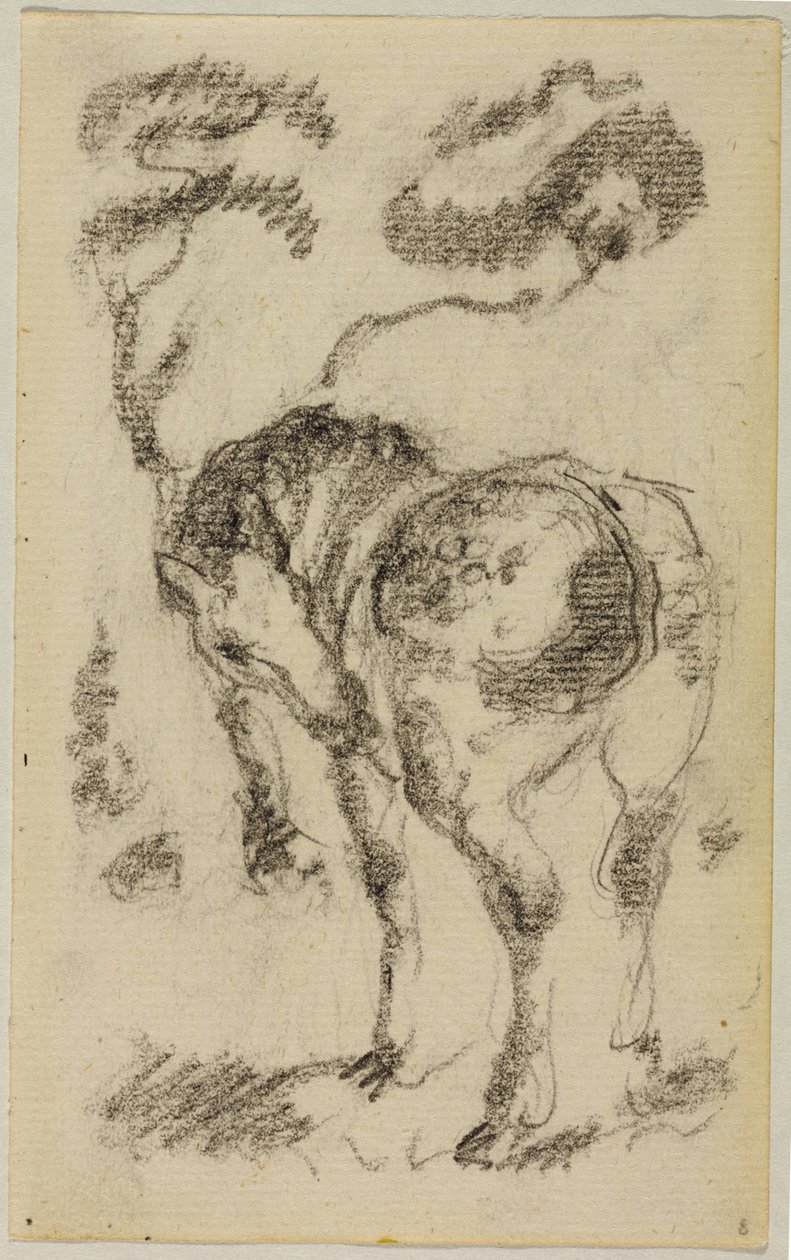 Seisova hevonen puiden kanssa tekijältä Franz Marc