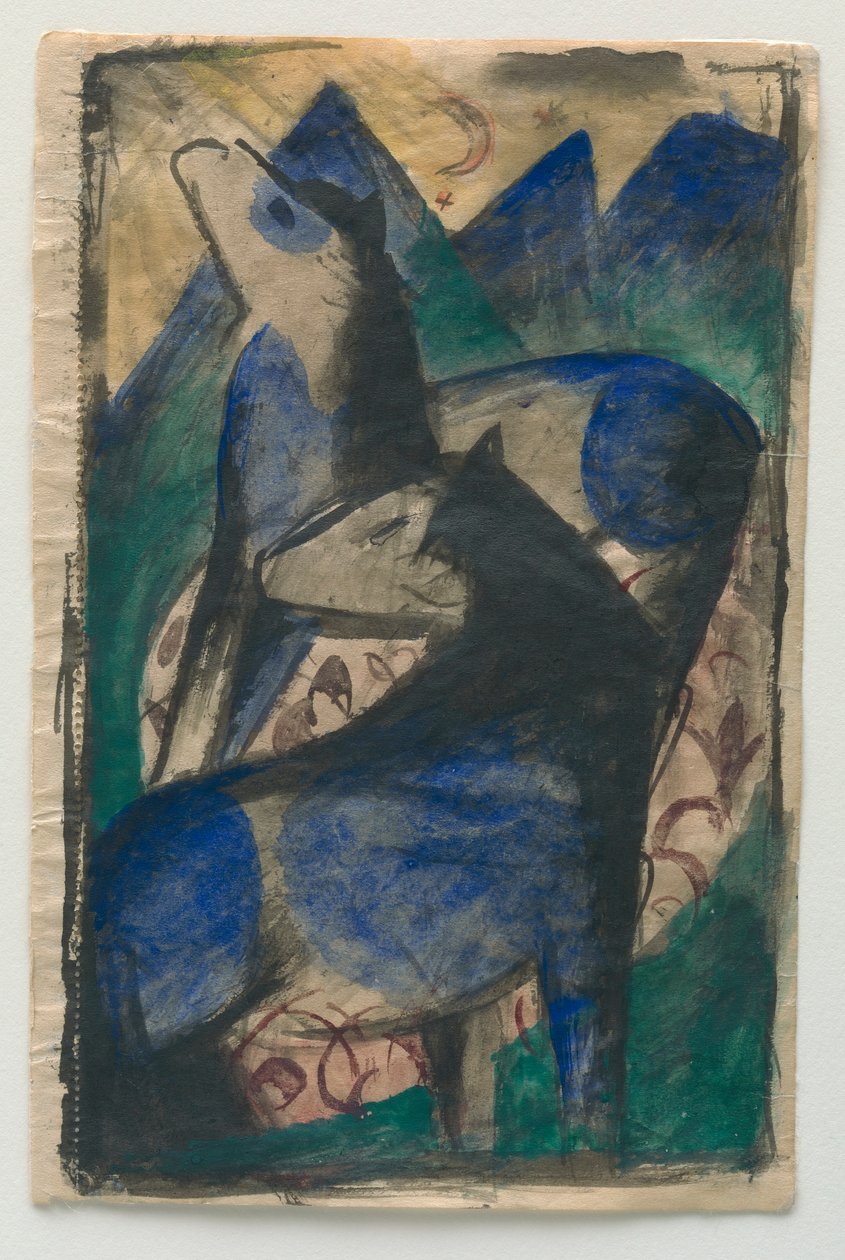 Kaksi sinistä hevosta. tekijältä Franz Marc