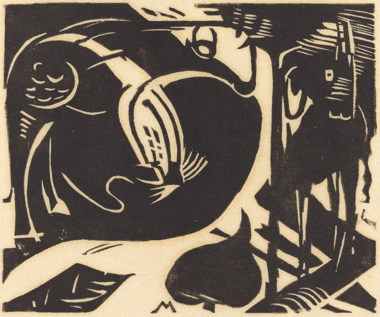 Kaksi myyttistä eläintä tekijältä Franz Marc