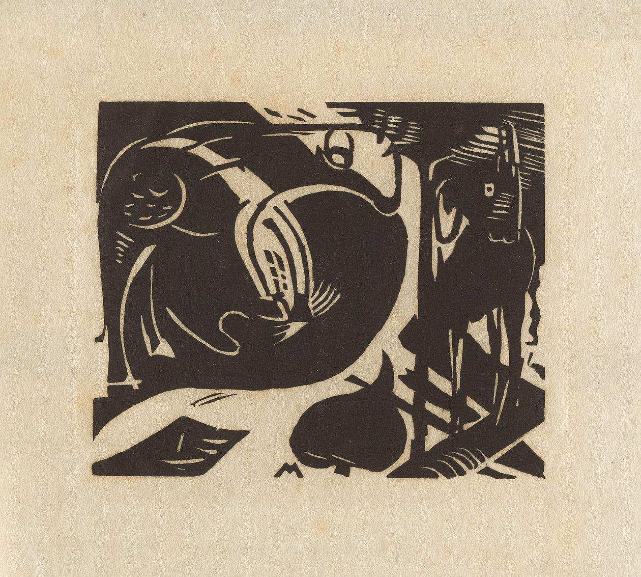 Kaksi myyttistä eläintä tekijältä Franz Marc