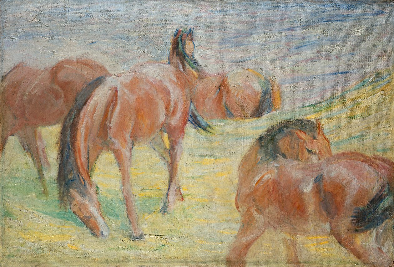 Hevosten laiduntaminen I tekijältä Franz Marc
