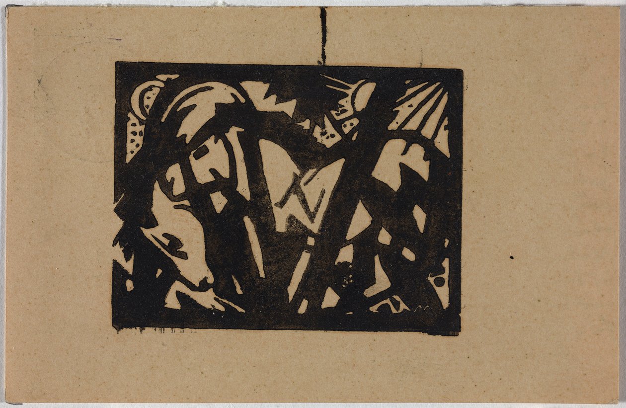 Villi hevonen, postikortti Sindelsdorfista Wassily Kandinskylle Münchenissä tekijältä Franz Marc