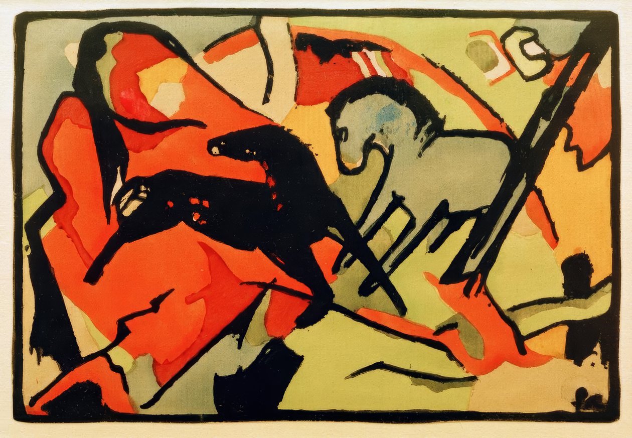 Zwei Pferde tekijältä Franz Marc
