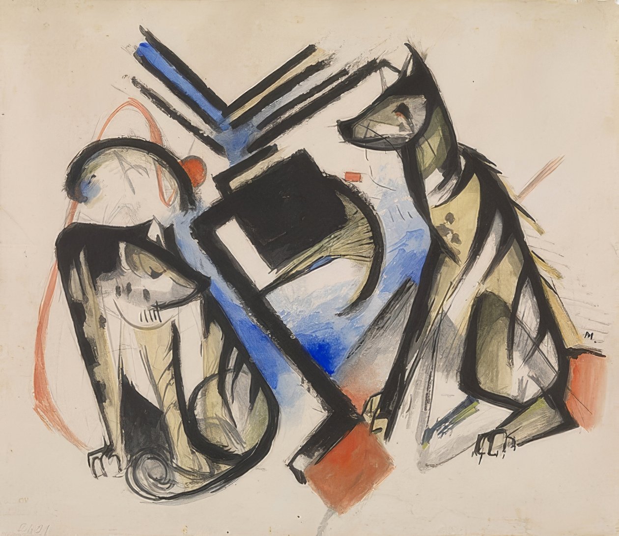Kaksi susia. 1913 tekijältä Franz Marc