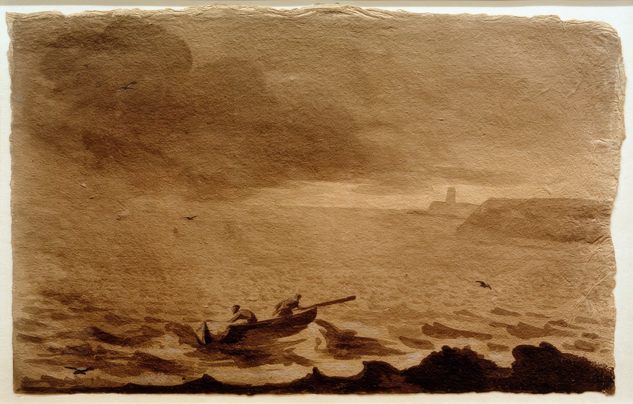 Küstenlandschaft bei aufziehendem Sturm tekijältä Franz Pforr